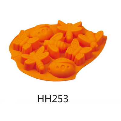 Силиконовая форма для выпечки НН-253 Бабочки, жучки 8шт.