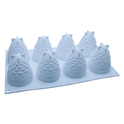 Силиконовая форма для евродесертов JSC2754 Шишки 8шт. 3D (29,2*17,1*6*7,5см)