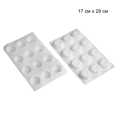 Силиконовая форма для выпечки и десертов JSC4532 Цветы 12шт(29*17см) | photo