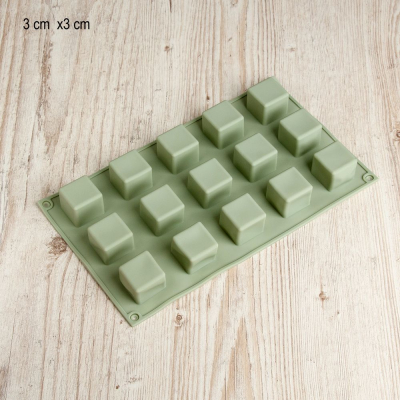 Силиконовая форма для евродесертов ММ-1232 D0751 Кубики, мини 15шт.(28,5*17см;3*3*3см)
