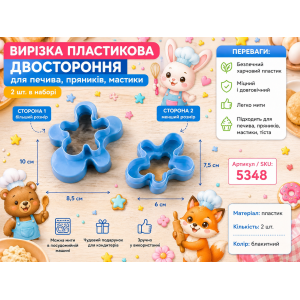 Вырубка пластиковая двухсторонняя для печенья Пряник 2шт. ЗП | photo